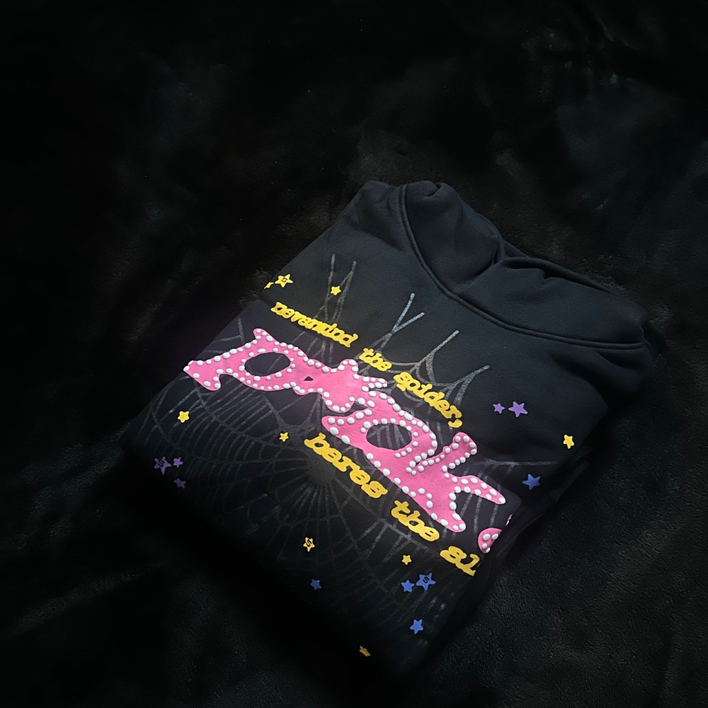 Sp5der P*NK Hoodie(black)